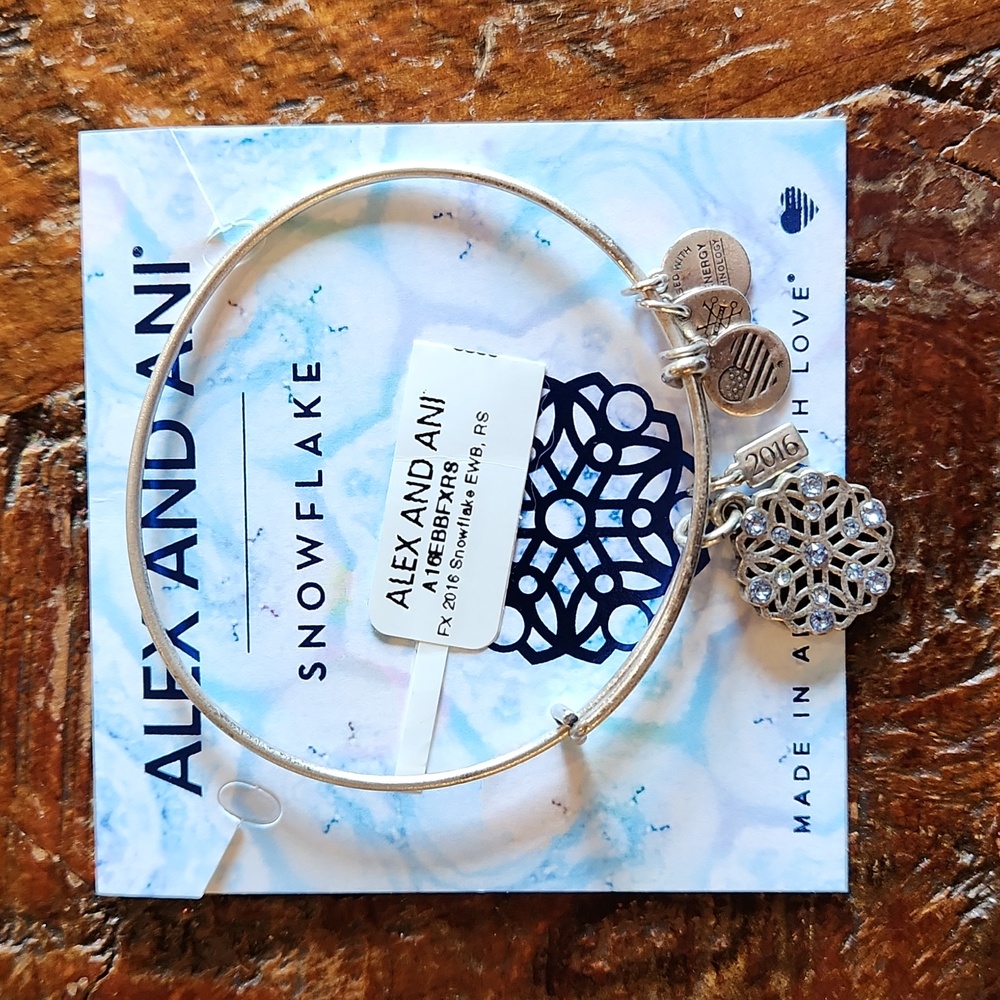 Alex And Ani Bangle Snowflake Bracelet Silver